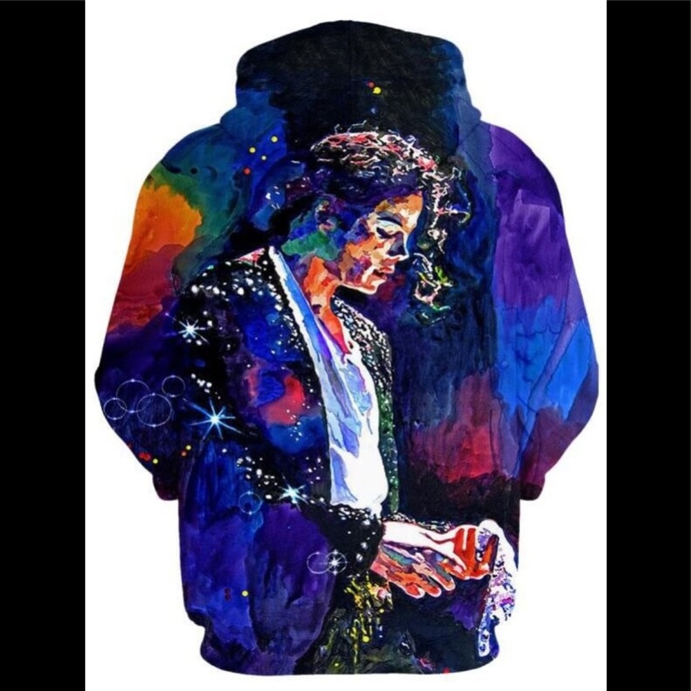 3D MICHEAL JACKSON Famous Pepsi Commercial Portrait Long Sleeve Hoodie Pullover